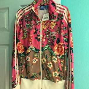 Adidas floral track jacket